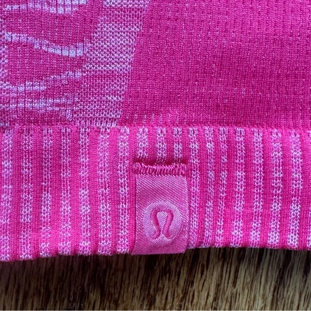 Lululemon Pink Ribbed Long Sleeve Fitted Tank Sz: Est. Small